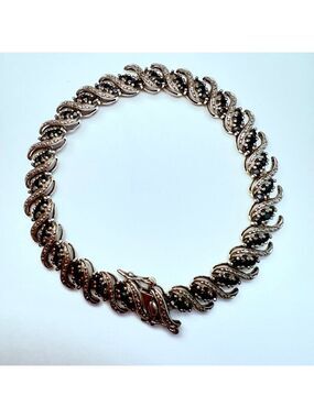 Ross Simons 2 CT Blue Sapphire 925 Sterling Silver 8mm Tennis Bracelet Wave Link